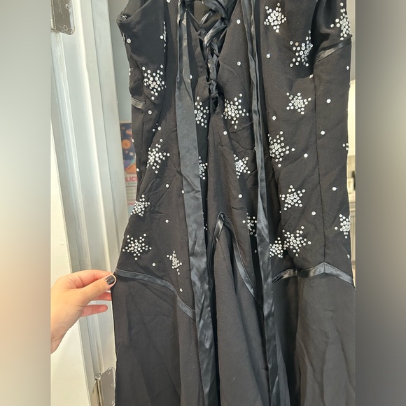 Y2K Betsey Johnson Rhinestone Stars Dress- Ribbon Corset -Mint condition Size 4 - Picture 13 of 13